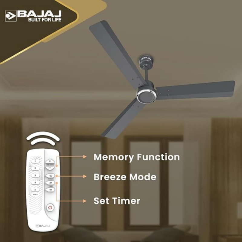 Bajaj Classico Sleek Plus Ceiling Fans | 1200mm | BLDC | Coal Grey Bajaj Classico Sleek Plus Ceiling Fans | 1200mm | BLDC | Coal Grey