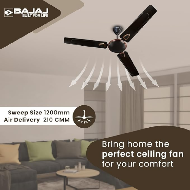 Bajaj Edge Hs Neo Deco Ee Ceiling Fans | 1200Mm | Choco Brown Bajaj Edge Hs Neo Deco Ee Ceiling Fans | 1200Mm | Choco Brown