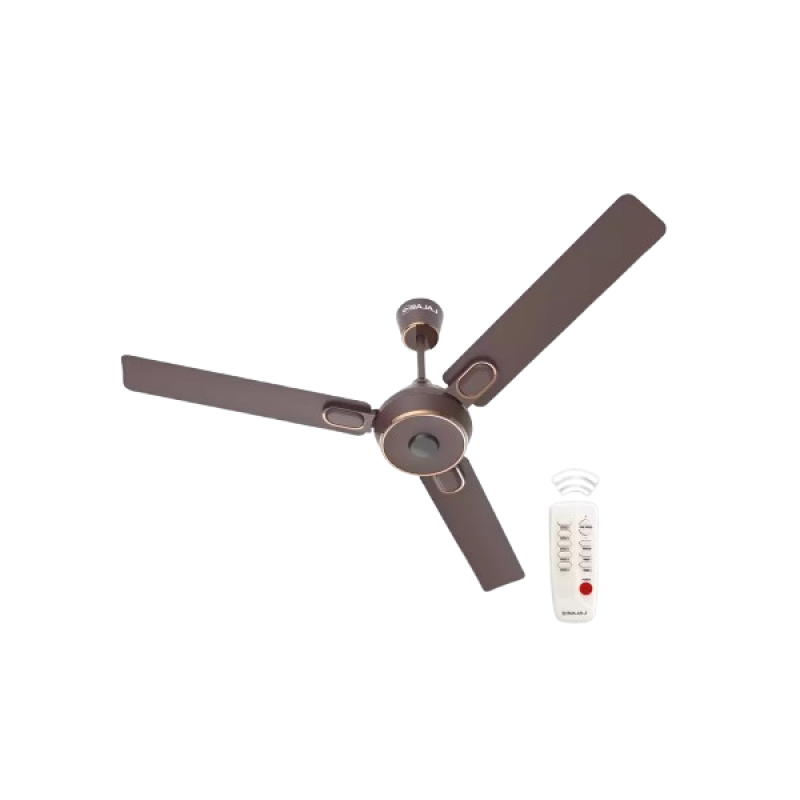 BAJAJ ENERGON PRIME Silent BLDC Ceiling Fan with remote | 5 Star |1200 mm | 3 Blade | DARK WALNUT
