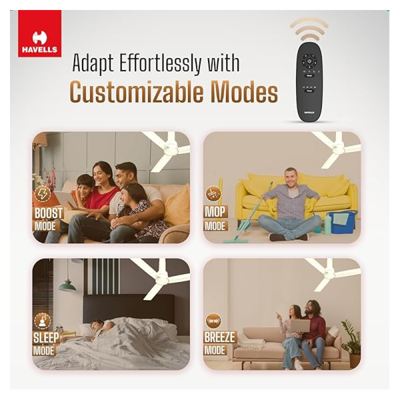 Havells Elio BLDC High Air Ceiling Fan | 1200 mm | Remote Controlled | 5 Star | Bianco Havells Elio BLDC High Air Ceiling Fan | 1200 mm | Remote Controlled | 5 Star | Bianco