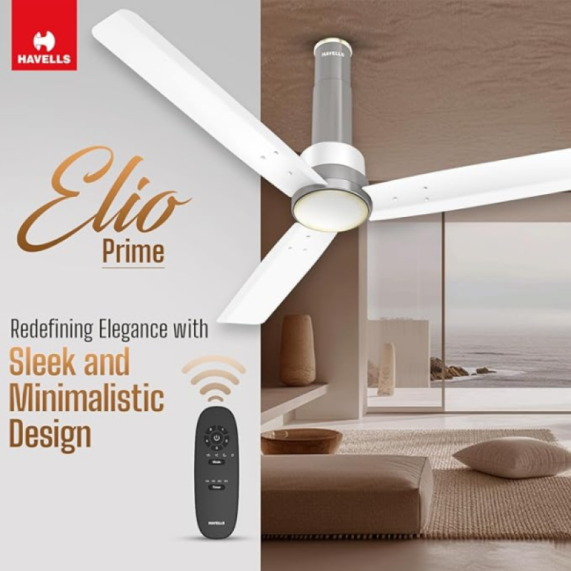 Havells Elio Prime BLDC High Air Ceiling Fan | 5 Star | Remote Controlled | Mist Pearl White Havells Elio Prime BLDC High Air Ceiling Fan | 5 Star | Remote Controlled | Mist Pearl White
