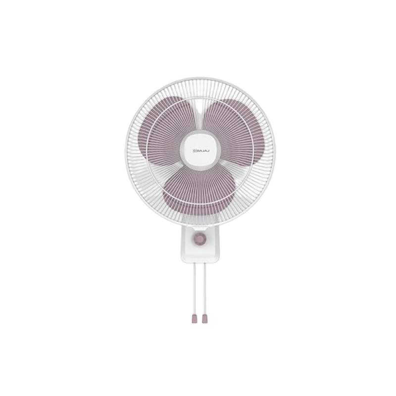 Bajaj Robusto Oscillating Wall Fan | 400mm | High Air Delivery | Modern Décor | Lavender & White Bajaj Robusto Oscillating Wall Fan | 400mm | High Air Delivery | Modern Décor | Lavender & White