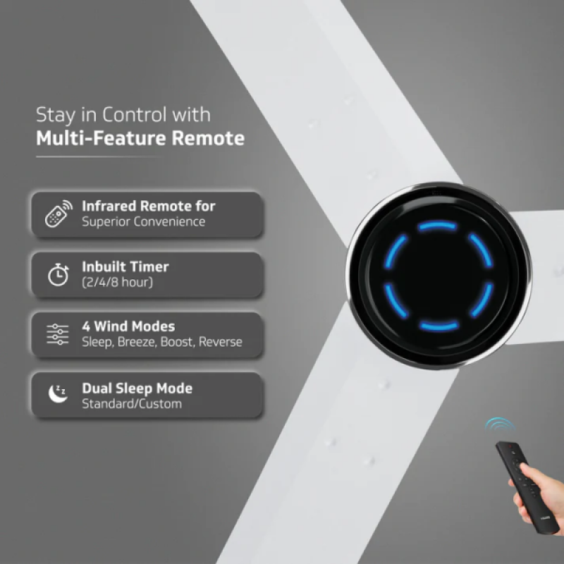 V-Guard INSIGHT-G Ceiling Fan | 1200 mm | BLDC Motor | Remote Control | Blossom White V-Guard INSIGHT-G Ceiling Fan | 1200 mm | BLDC Motor | Remote Control | Blossom White