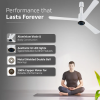 V-Guard INSIGHT-G Ceiling Fan | 1200 mm | BLDC Motor | Remote Control | Blossom White