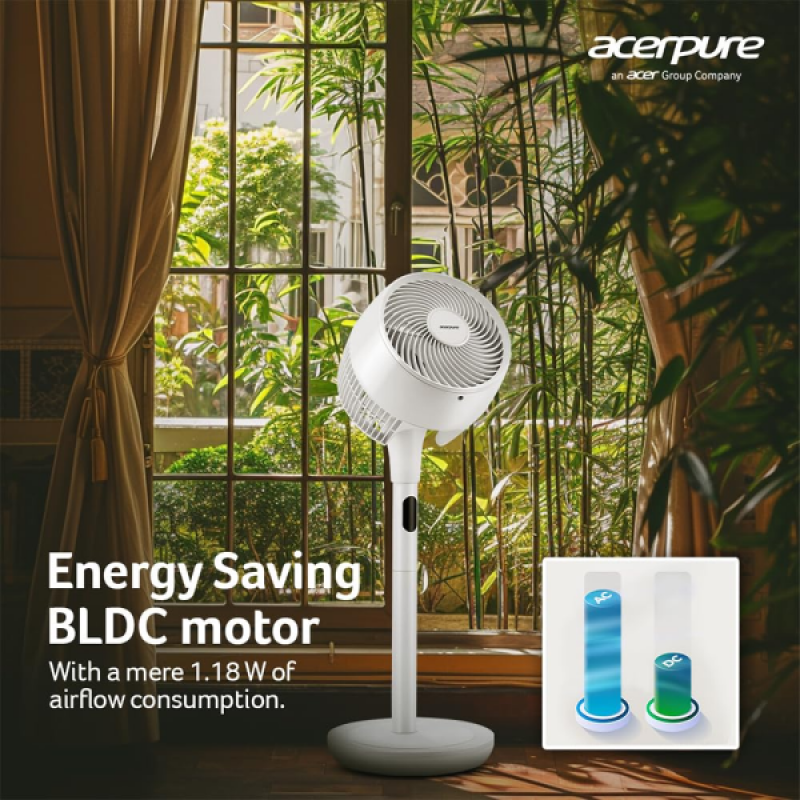 Acerpure Cozy F2 Air Circulator Pedestal Fan | Energy efficient and Whisper Quiet Large Room | White Acerpure Cozy F2 Air Circulator Pedestal Fan | Energy efficient and Whisper Quiet Large Room | White