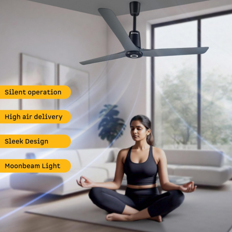 Atomberg Aris Contour Smart Ceiling Fan | 1200 mm | 3 Blade | Regent Grey Atomberg Aris Contour Smart Ceiling Fan | 1200 mm | 3 Blade | Regent Grey