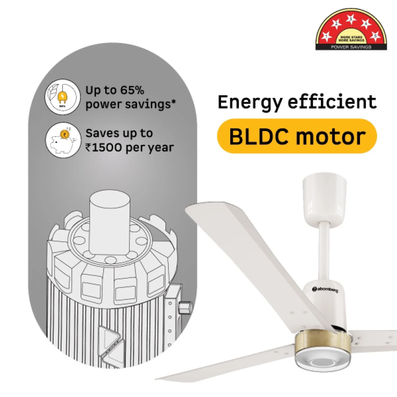Atomberg Renesa Elite Smart | 1200 mm | BLDC Ceiling Fan with Remote Control & LED Indicators | Pearl White Atomberg Renesa Elite Smart | 1200 mm | BLDC Ceiling Fan with Remote Control & LED Indicators | Pearl White