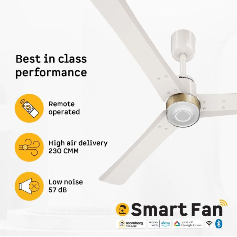 Atomberg Renesa Elite Smart | 1200 mm | BLDC Ceiling Fan with Remote Control & LED Indicators | Pearl White Atomberg Renesa Elite Smart | 1200 mm | BLDC Ceiling Fan with Remote Control & LED Indicators | Pearl White