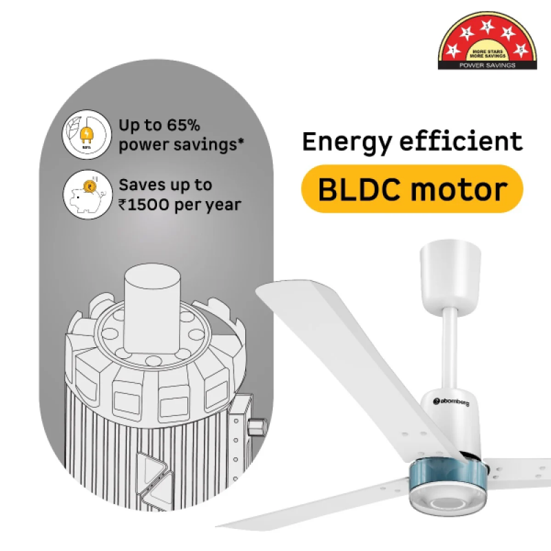 Atomberg Renesa Elite | 1200 mm | BLDC Ceiling Fan with Remote Control & LED Indicators | Snow White Atomberg Renesa Elite | 1200 mm | BLDC Ceiling Fan with Remote Control & LED Indicators | Snow White