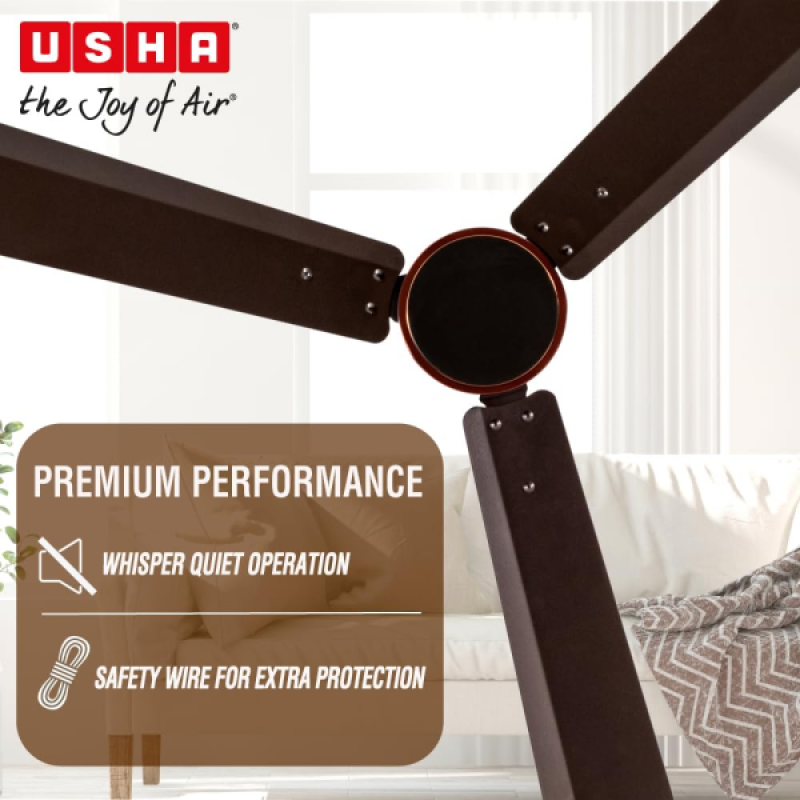 Usha AeroEdge BLDC Ceiling Fan | 1200mm | with RF Remote | smoke brown Usha AeroEdge BLDC Ceiling Fan | 1200mm | with RF Remote | smoke brown