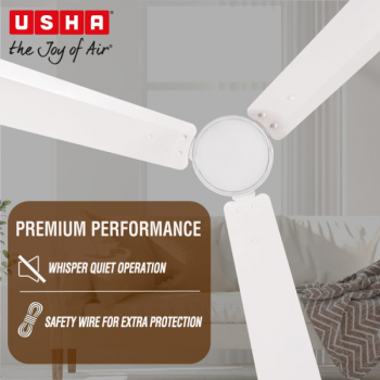 USHA AeroEdge BLDC Ceiling Fan | 1200mm | with RF Remote | White USHA AeroEdge BLDC Ceiling Fan | 1200mm | with RF Remote | White