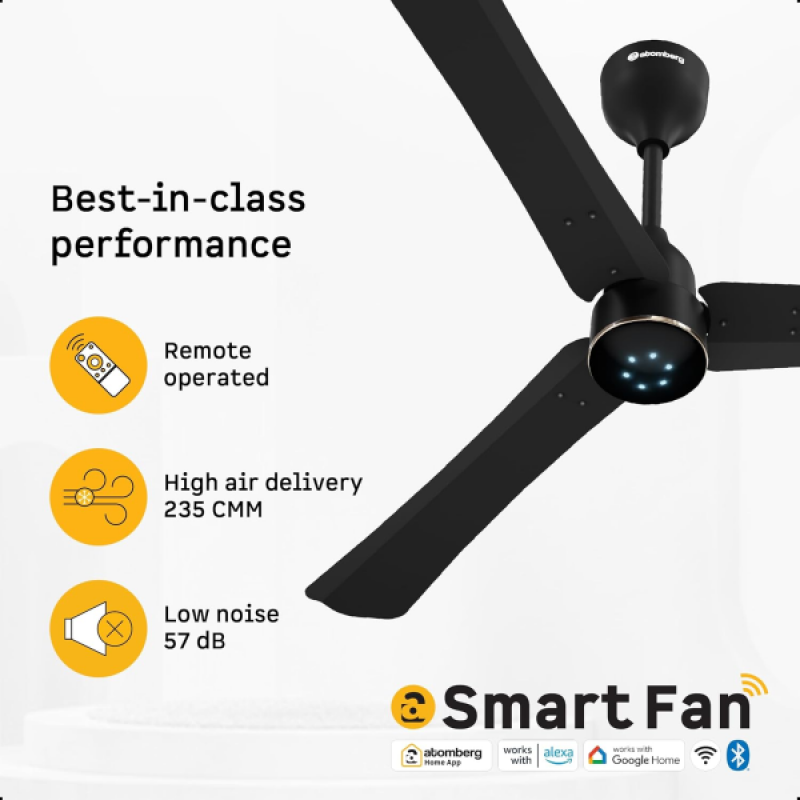 Atomberg Renesa Smart Ceiling Fan | 1200 mm | 3 Blade | Midnight Black Atomberg Renesa Smart Ceiling Fan | 1200 mm | 3 Blade | Midnight Black