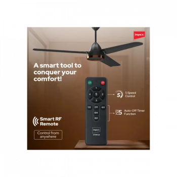 Impex E-Saver BLDC Ceiling Fan with Remote Contro | 1200 mm | 5 star Rated Energy Efficient Ceiling Fan | Smoke Brown Impex E-Saver BLDC Ceiling Fan with Remote Contro | 1200 mm | 5 star Rated Energy Efficient Ceiling Fan | Smoke Brown