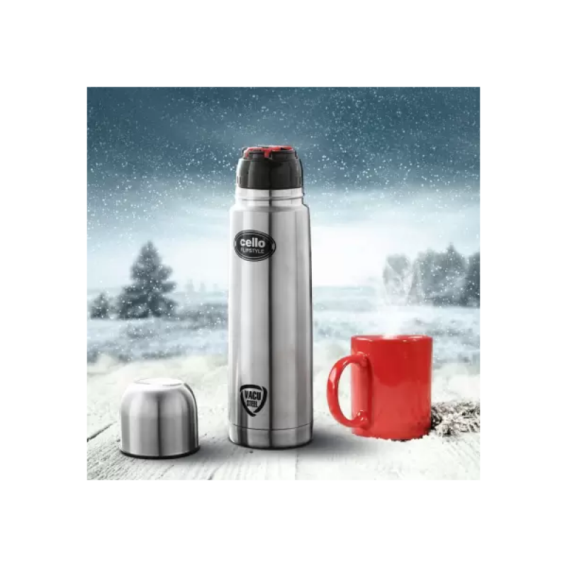 Cello Flip Style Flask | 500 ml | Stainless steel Cello Flip Style Flask | 500 ml | Stainless steel
