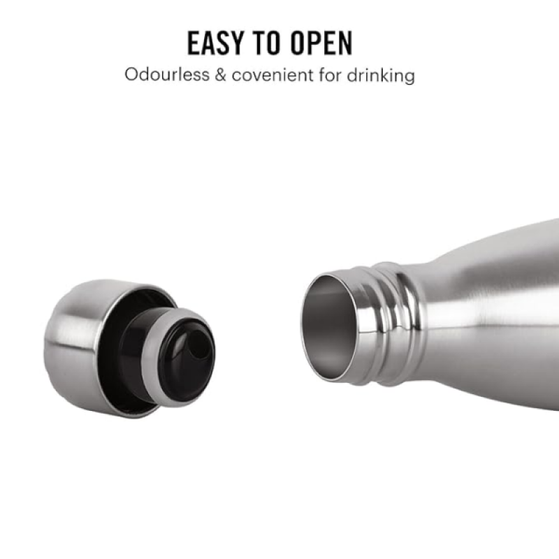 Cello Swift Stainless Steel Double Walled Flask Bottle | Hot & Cold | 750 ml | Silver Cello Swift Stainless Steel Double Walled Flask Bottle | Hot & Cold | 750 ml | Silver