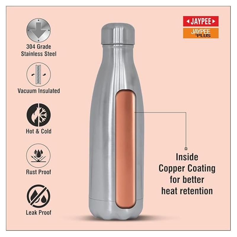 Jaypee Plus Alpha Thermosteel Insulated Flask | 1000 ml | Silver Jaypee Plus Alpha Thermosteel Insulated Flask | 1000 ml | Silver