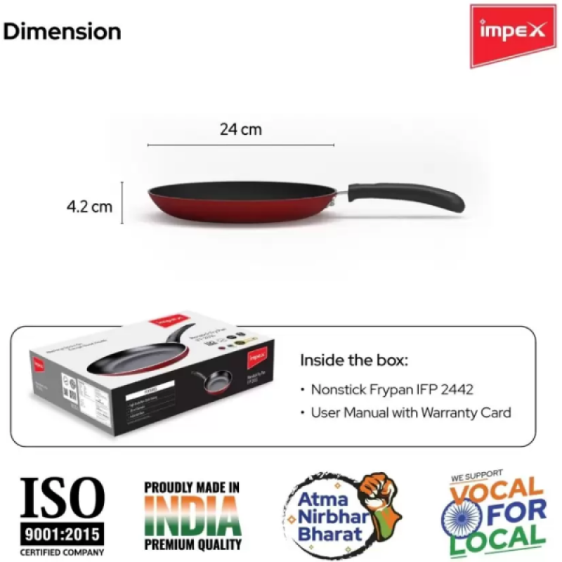 IMPEX IFP 2442 Fry Pan 24 cm diameter 1 L capacity IMPEX IFP 2442 Fry Pan 24 cm diameter 1 L capacity