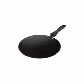 Impex ICTP-28 Nonstick Aluminium Concave Tawa Pan | 28 cm | Cherry Red