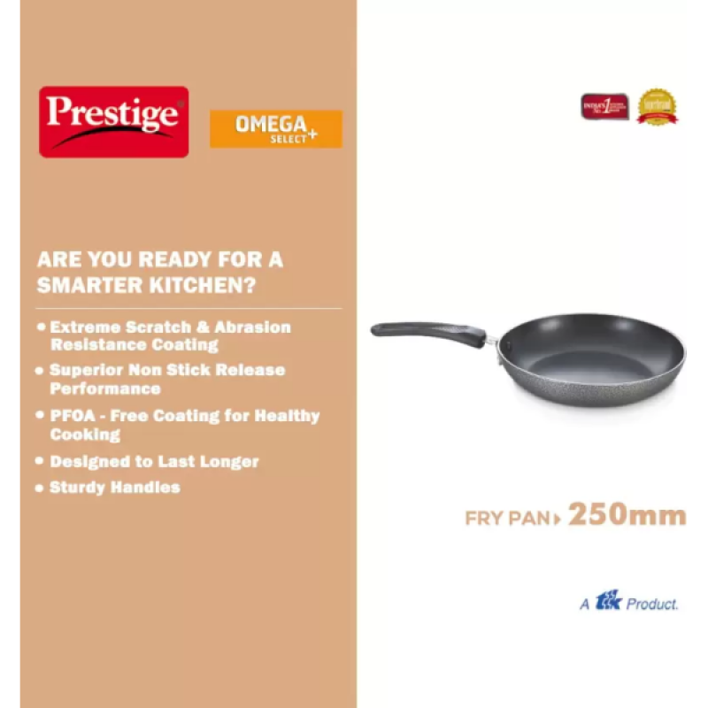 Prestige Omega Select Plus (30715) Fry Pan | 25 cm diameter 1.7 L capacity | Aluminium Prestige Omega Select Plus (30715) Fry Pan | 25 cm diameter 1.7 L capacity | Aluminium