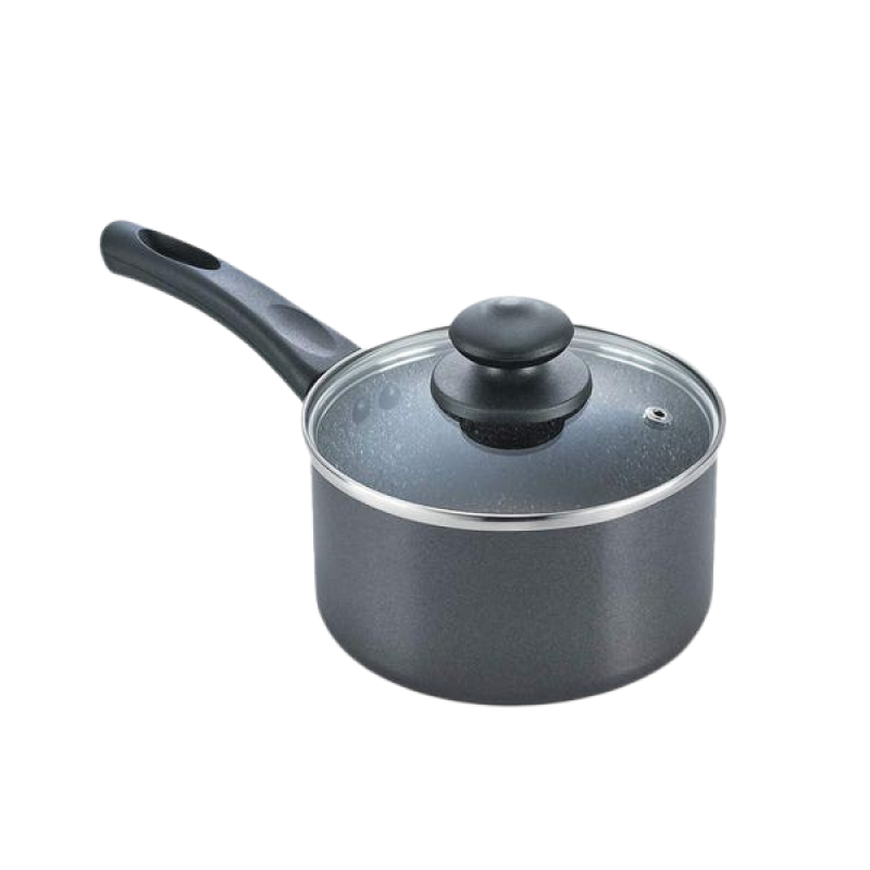 Prestige Omega Deluxe Granite Milk Pan with Glass Lid | Non stick Round Base | Black | 36314 Prestige Omega Deluxe Granite Milk Pan with Glass Lid | Non stick Round Base | Black | 36314