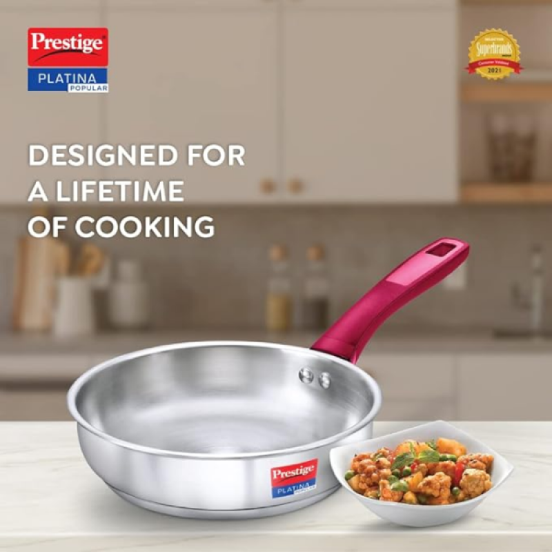 Prestige Platina Fry Pan | 240mm | Stainless Steel | 36879 Prestige Platina Fry Pan | 240mm | Stainless Steel | 36879
