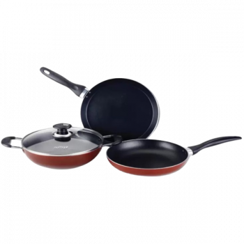 Nolta Non-Stick Coated Cookware Set | Popular Series | 4 Pcs | Induction Bottom | Aluminium Nolta Non-Stick Coated Cookware Set | Popular Series | 4 Pcs | Induction Bottom | Aluminium