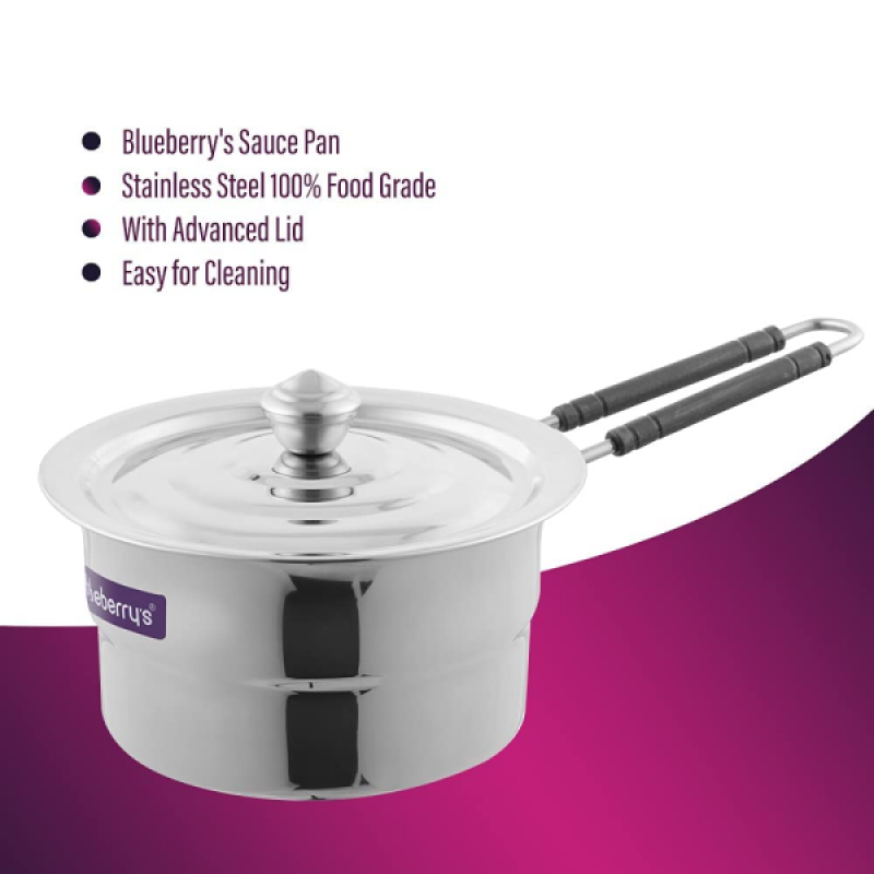 Blueberry’s Stainless Steel Sauce Pan + 24 cm Stainless Steel Fry Pan | BSP1785 Blueberry’s Stainless Steel Sauce Pan + 24 cm Stainless Steel Fry Pan | BSP1785