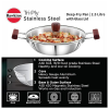 Hawkins Deep Fry Pan | 2.5 Litre | Triply Stainless Steel Kadai | Flat Bottom Induction Kadhai | Silver | SSD25G