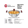Hawkins Tri-Ply Stainless Steel Deep Fry Pan Glass Kadhai | 28 cm | 4 L | 3 mm Hawkins Tri-Ply Stainless Steel Deep Fry Pan Glass Kadhai | 28 cm | 4 L | 3 mm