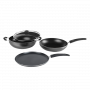 MR Kadai Tawa Frypan With Glass Lid Induction Base | Non stick 3 layer coating | IKTF GL 22