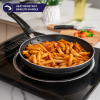 MR Kadai Tawa Frypan With Glass Lid Induction Base | Non stick 3 layer coating | IKTF GL 22