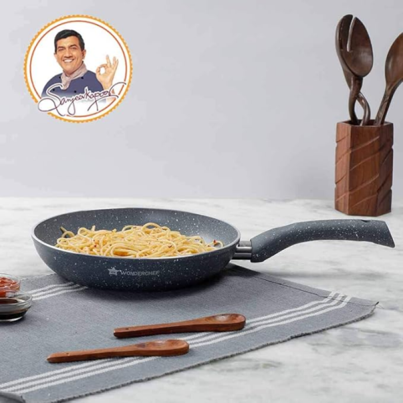 Wonderchef Granite Non Stick Fry Pan | 24 cm | 5 Layer PFOA Free Non Stick Coating | Grey Wonderchef Granite Non Stick Fry Pan | 24 cm | 5 Layer PFOA Free Non Stick Coating | Grey