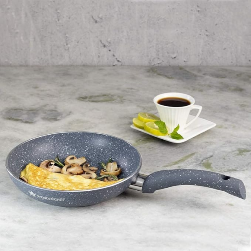 Wonderchef Granite Non-Stick Fry Pan | 26cm | Induction Bottom | Virgin Grade Aluminium | Grey Wonderchef Granite Non-Stick Fry Pan | 26cm | Induction Bottom | Virgin Grade Aluminium | Grey