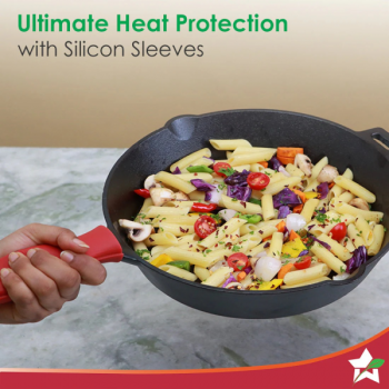 WONDERCHEF Forza Pre Seasoned Cast Iron Non Stick Induction Bottom Fry Pan | 25 cm | 2 L WONDERCHEF Forza Pre Seasoned Cast Iron Non Stick Induction Bottom Fry Pan | 25 cm | 2 L