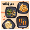 Wonderchef Caesar Forged Virgin Aluminium Grill Pan | 24cm | Greblon C3 | Non-stick Coating | PFOA Free German Beechwood Handles | Black