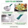 The Indus Valley Stainless Steel Capsule Fry pan |1.5Ltr | Green Bakelite Handle | 22 CM