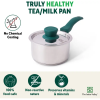 The Indus Valley Stainless Steel Bottom Saucepan | 14 cm | Green Bakelite