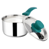 The Indus Valley Stainless Steel Bottom Saucepan | 14 cm | Green Bakelite