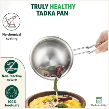 The Indus Valley Triply Stainless Steel Tadka Pan The Indus Valley Triply Stainless Steel Tadka Pan