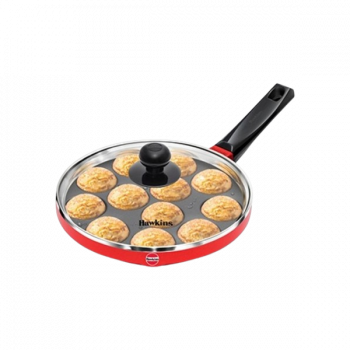 Hawkins Nonstick Appe Pan with Glass Lid | 20 cm | Cast Aluminium | Red | NAPE20G Hawkins Nonstick Appe Pan with Glass Lid | 20 cm | Cast Aluminium | Red | NAPE20G