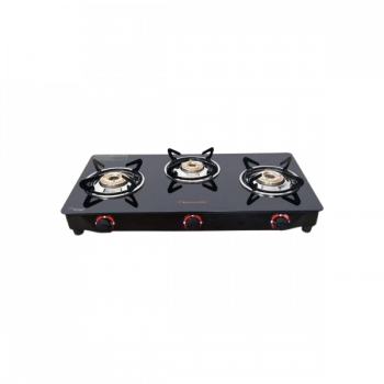 Butterfly Trio Glass Top Manual Gas Stove | 3 Burner