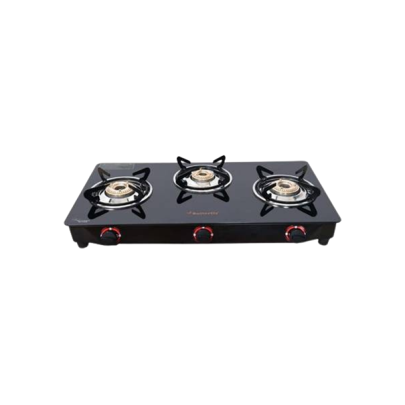 Butterfly Trio Glass Top Manual Gas Stove | 3 Burner