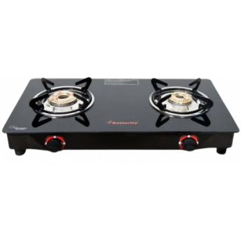Butterfly Duo Glass Manual Gas Stove | 2 Burners