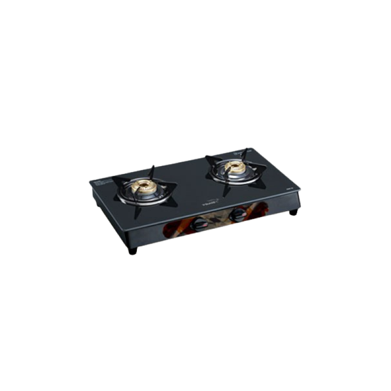 V-GUARD Glass Top Gas Stove | 2 Burner | VGM 2A