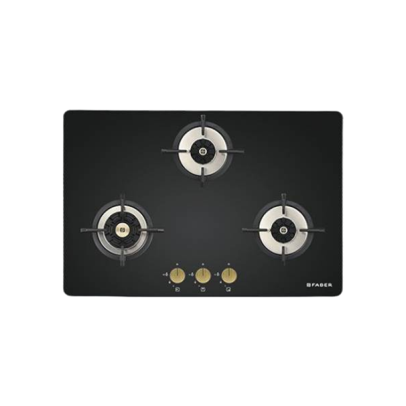 Faber MAXUS HT783 CRS BR CI AI Glass Top Automatic Hob | 3 Burner