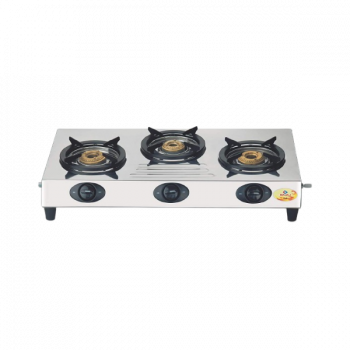BAJAJ CX9 Stainless Steel Manual Gas Stove | 3 Burners
