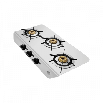 Preethi Stylo Steel Slim Stainless Steel Gas Stove | 3 Burner