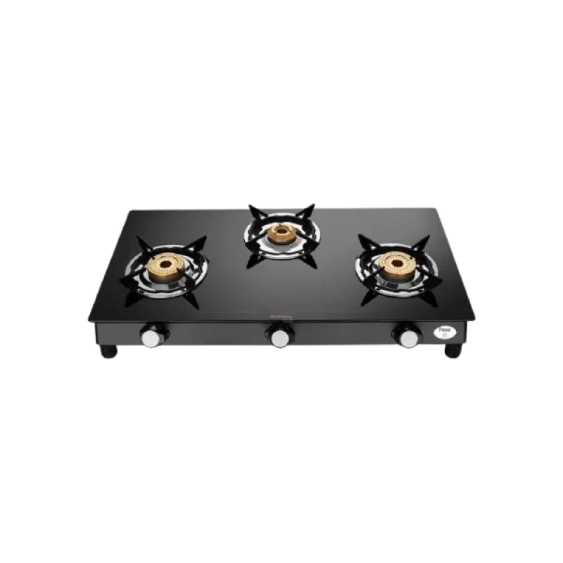 Preethi Bluflame Sparkle Power Duo Glass top Gas Stove | 3 Burner Preethi Bluflame Sparkle Power Duo Glass top Gas Stove | 3 Burner