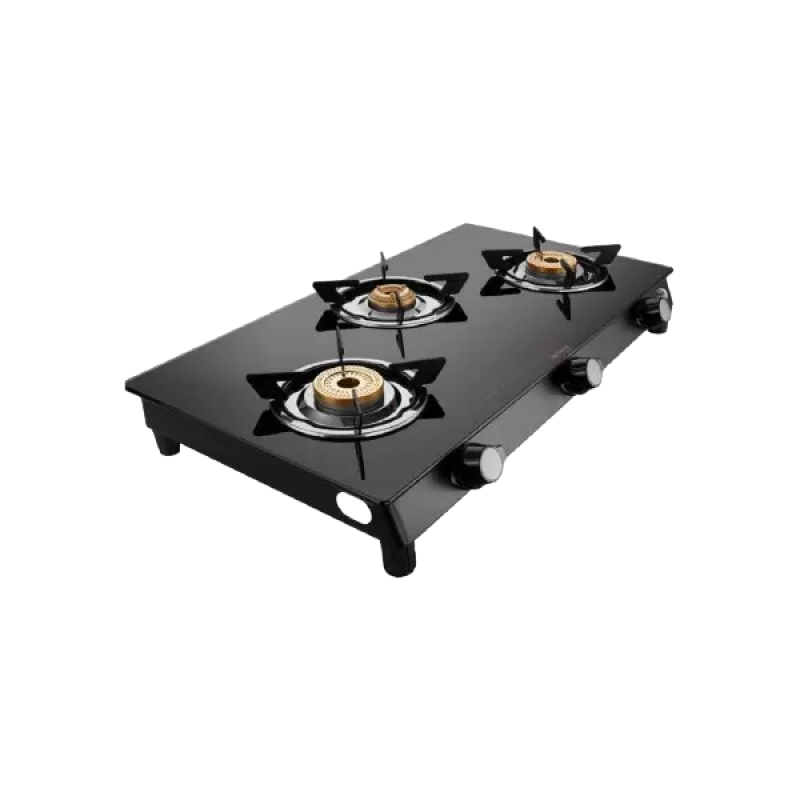 Preethi Bluflame Sparkle Power Duo Glass top Gas Stove | 3 Burner Preethi Bluflame Sparkle Power Duo Glass top Gas Stove | 3 Burner