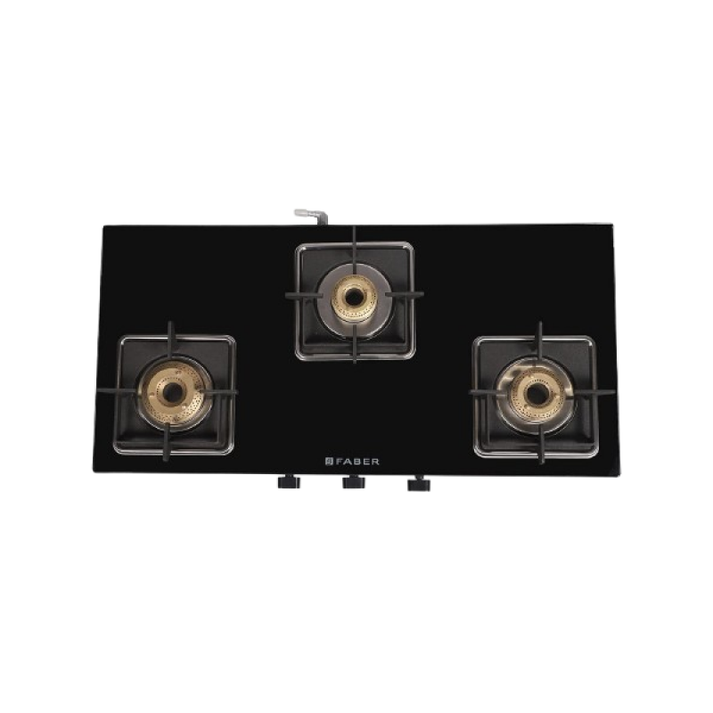 Faber Slim Gas stove glass cooktop | 3 burner | Black | Hob Cooktop Remo 3BB BK